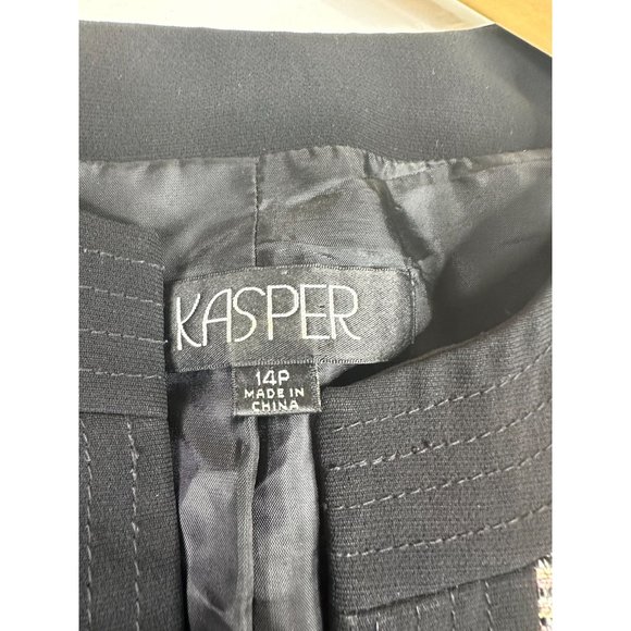 Kasper Rayon/Silk Blend Open Striped Blazer size 14P - Picture 3 of 7